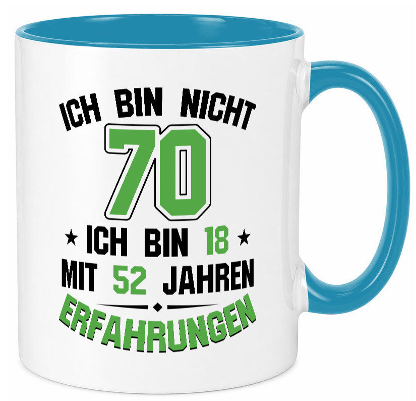 Ich bin nicht 70 | Rentner Viel erfahrung im leben lustig Ruhestand Jubiläum Tasse
