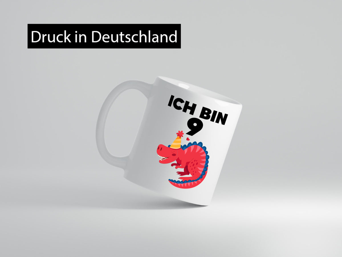 9. Geburtstag | Dino Dinosaurier 9 Jahre Geschenk Geschenkidee lustiger Spruch Tasse