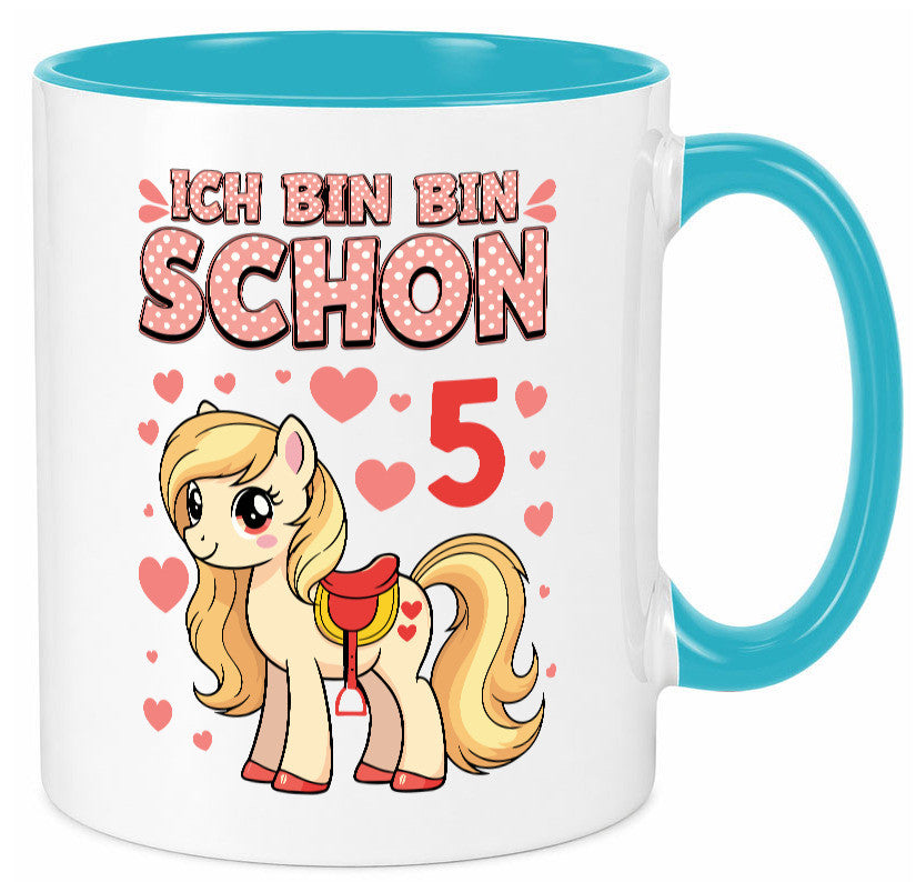 5. Geburtstag | 5 Jahre Mädchen Reiten Pony Humor Geschenkidee Tasse