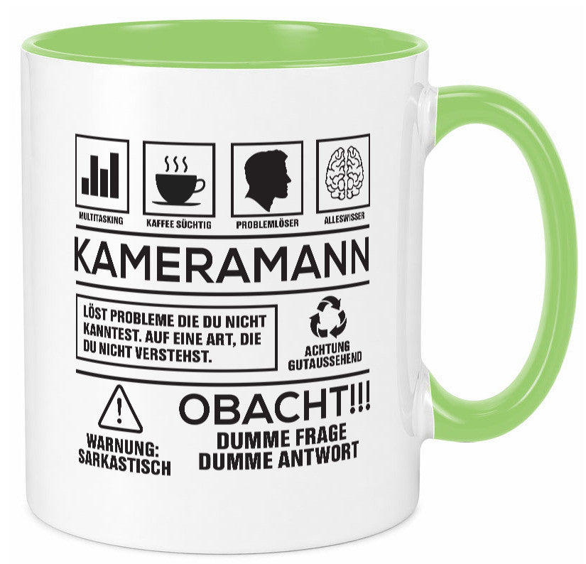 Achtung Probleme Kameramann | Kamera lustiger Spruch Geschenk Humor Tasse