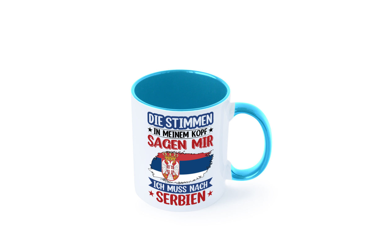 Serbien | Urlaub Stimmen in meinem Kopf Traumland v2 Geschenk Humor Tasse
