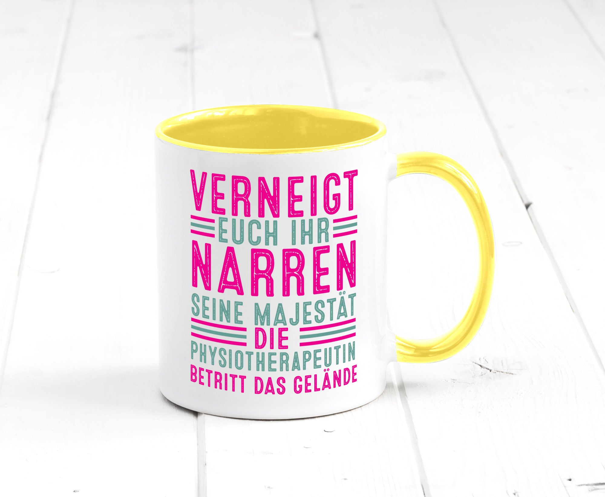 Verneigt euch: Physiotherapeutin Humor Geschenkidee Tasse