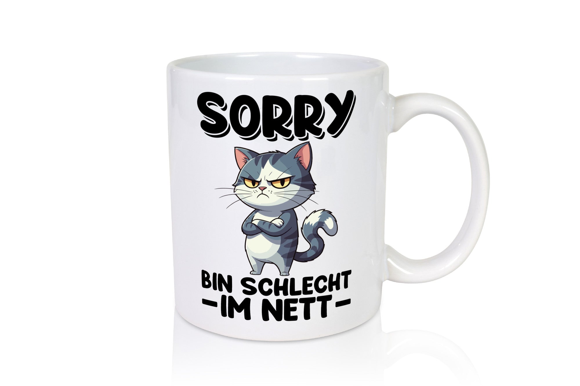 Sorry bin schleht im nett | Böse Katze Geschenkidee Tierliebhaber Humor Tasse