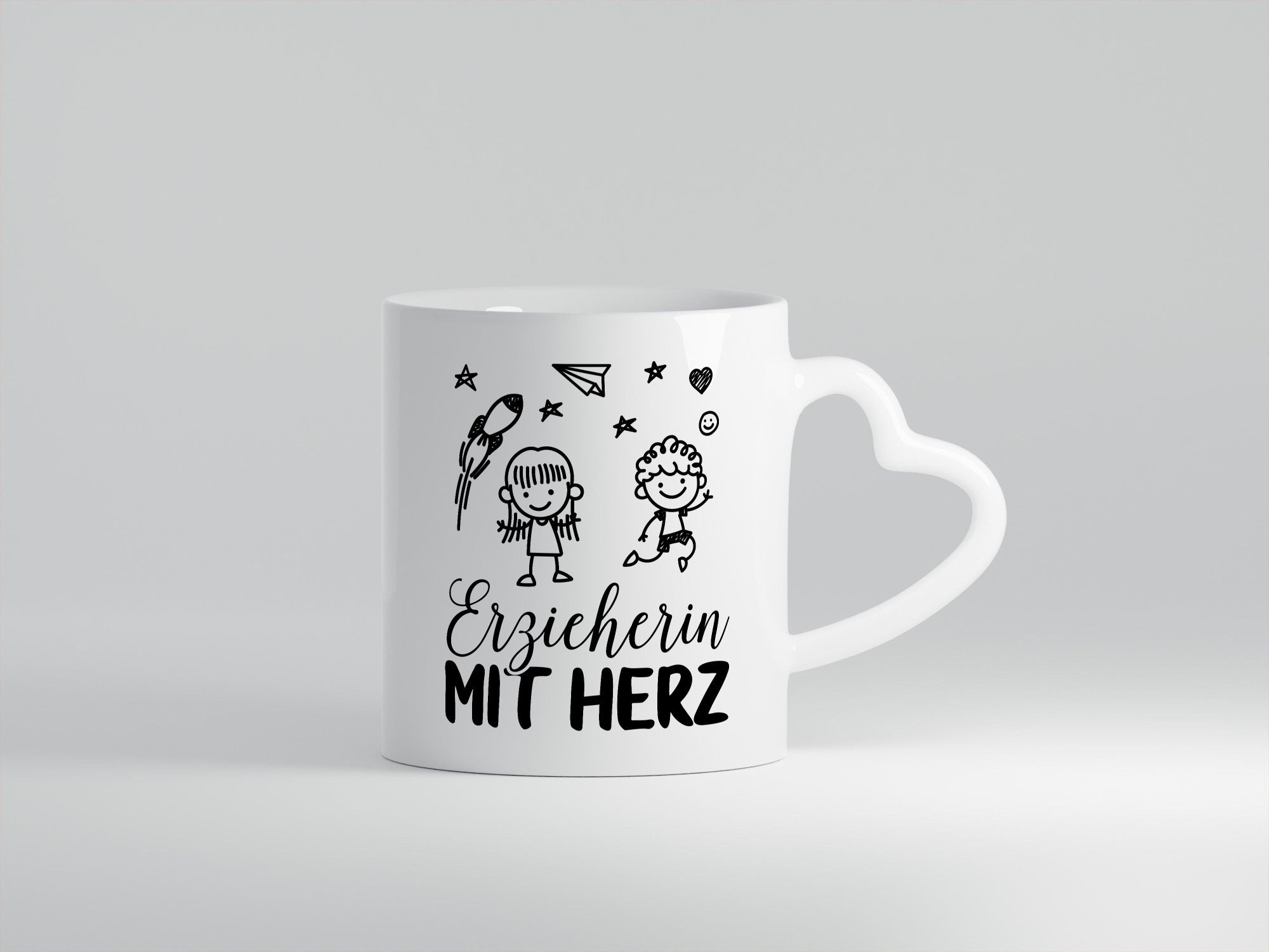 Erzieherin mit Herz Geschenk Humor Geschenkidee lustiger Spruch Tasse