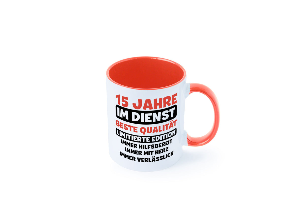 15 Jahre im Dienst | Jubiläum Arbeit v3 lustig Kollegen Büro Geschenk Tasse