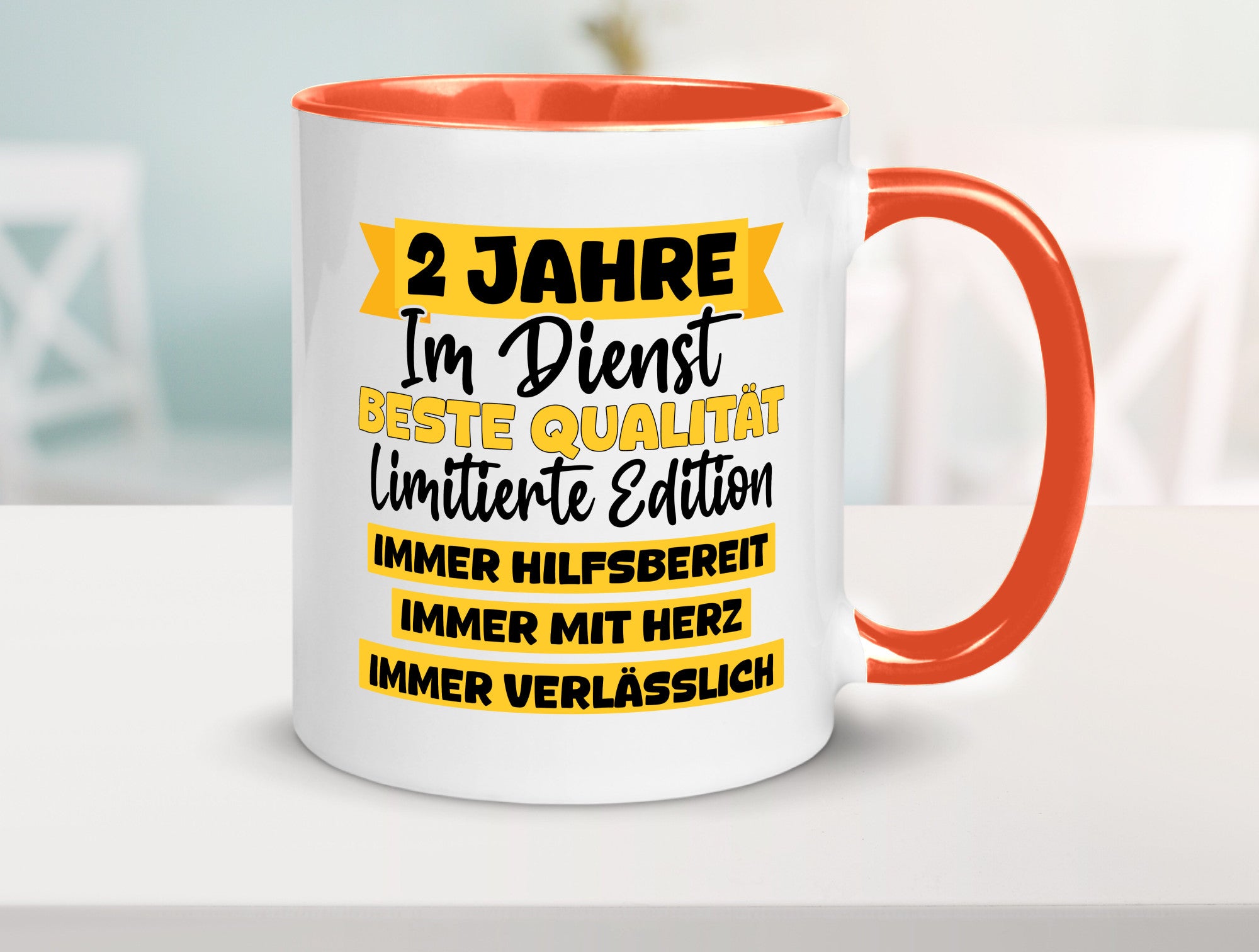 2 Jahre im Dienst | Jubiläum Arbeit v8 lustiger Spruch Geschenk Kollegen Büro