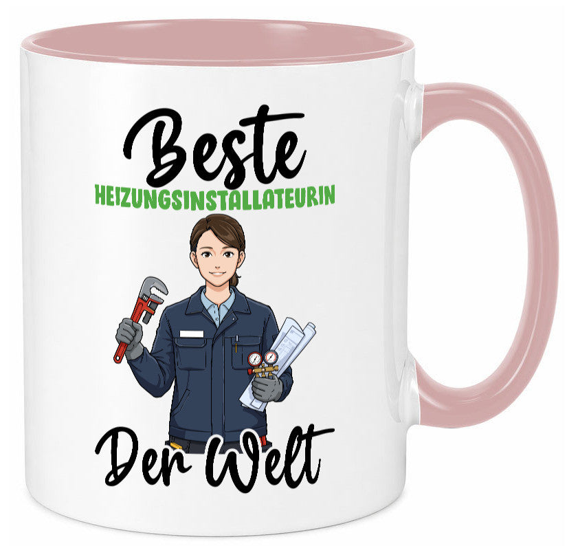 Beste Heizungsinstallateurin | Heizung v2 lustiger Spruch Geschenk Humor Tasse