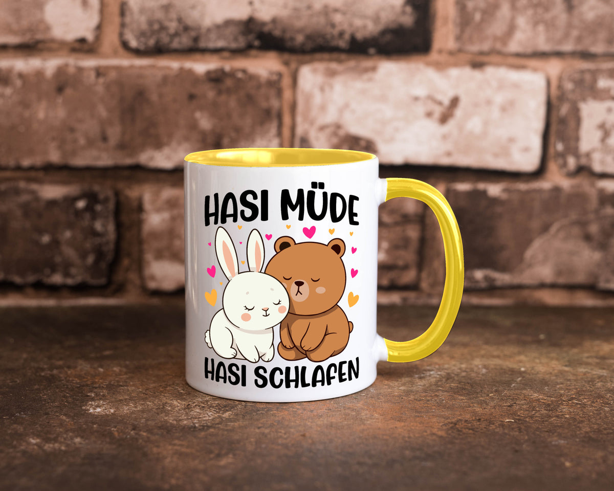 Hasi Müde | schlafen Kaninchen Häschen v2 lustiger Spruch Geschenk Humor Tasse