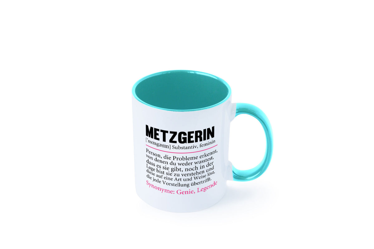 Metzgerin | lustig Fleischerin Humor v2 lustiger Spruch Geschenk Geschenkidee Tasse