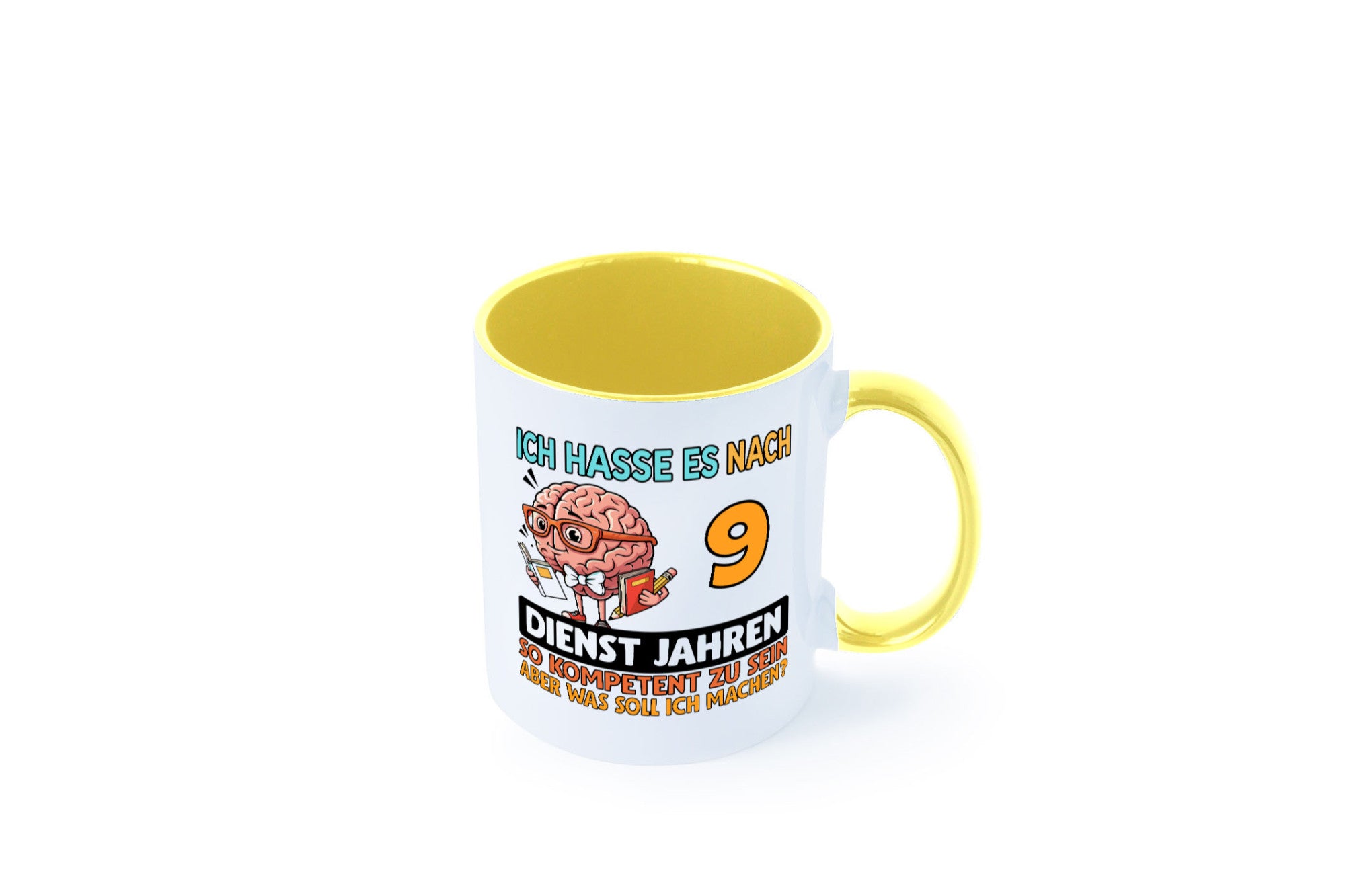 9 Dienstjahre | Arbeit Kompetent Humor Kollegen Büro Geschenkidee Tasse
