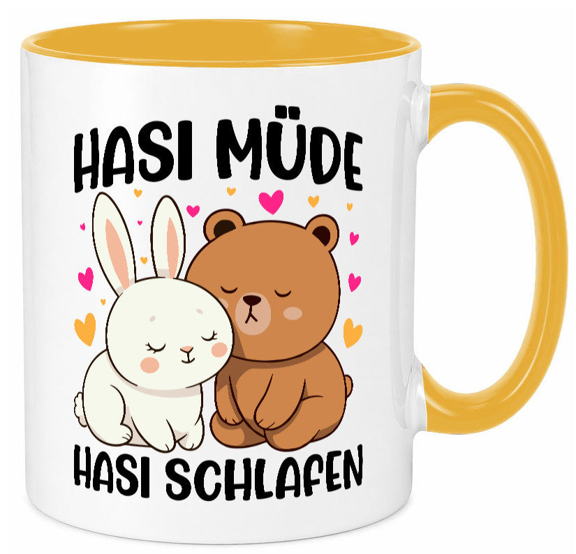 Hasi Müde | schlafen Kaninchen Häschen v2 lustiger Spruch Geschenk Humor Tasse