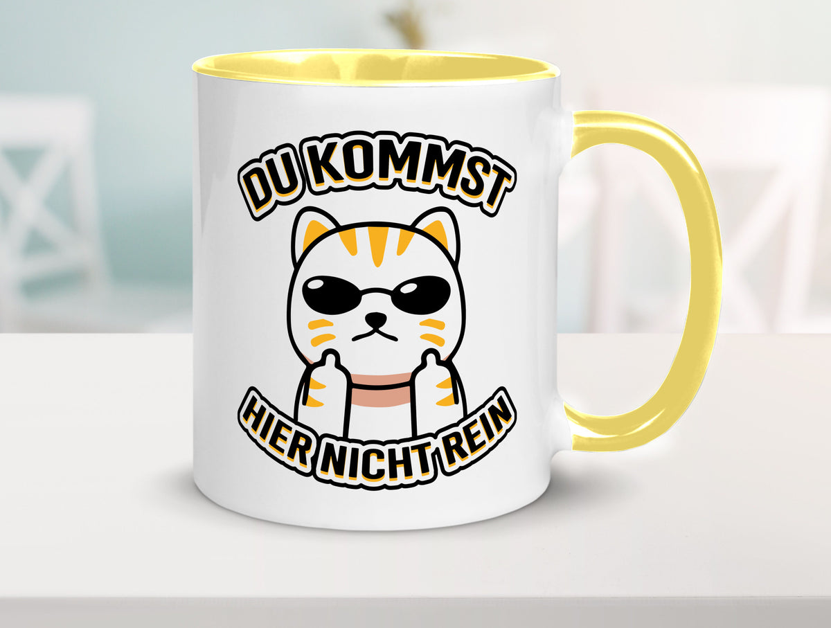 Du kommst hier nicht rein | Böse Katze Humor Tierliebhaber Geschenkidee Tasse