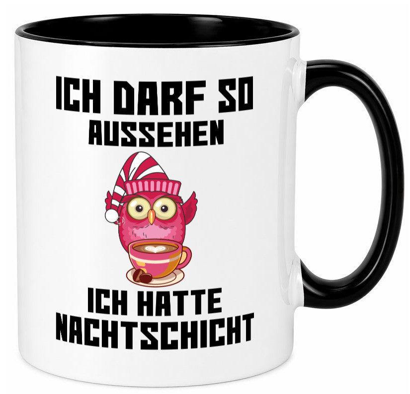 Nachtschicht Eule | Spruch Arbeit müde Nachtjob Geschenkidee Kollegen Büro Tasse