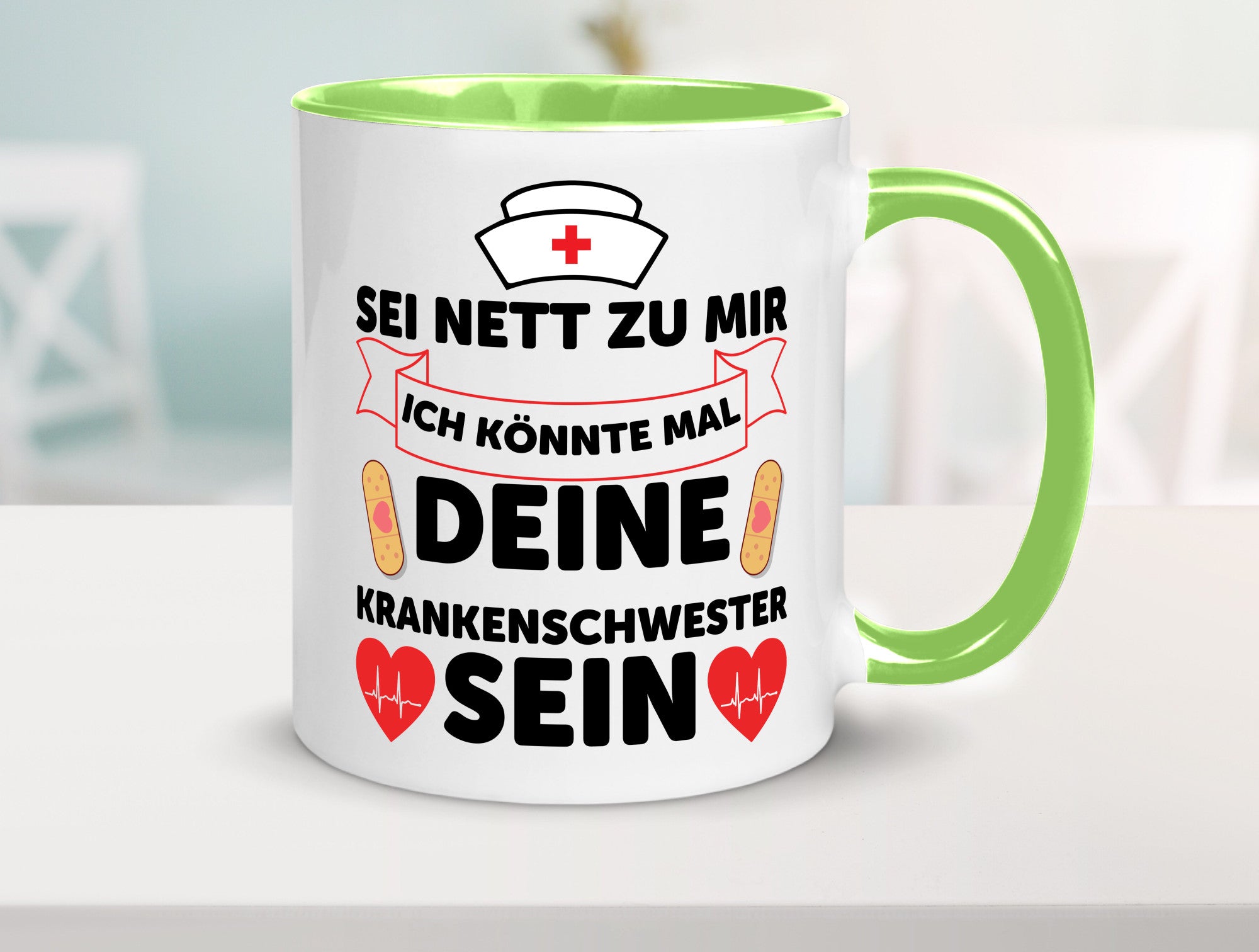 Ich könnte deine Krankenschwester sein | Pflegekraft Geschenkidee Humor Tasse