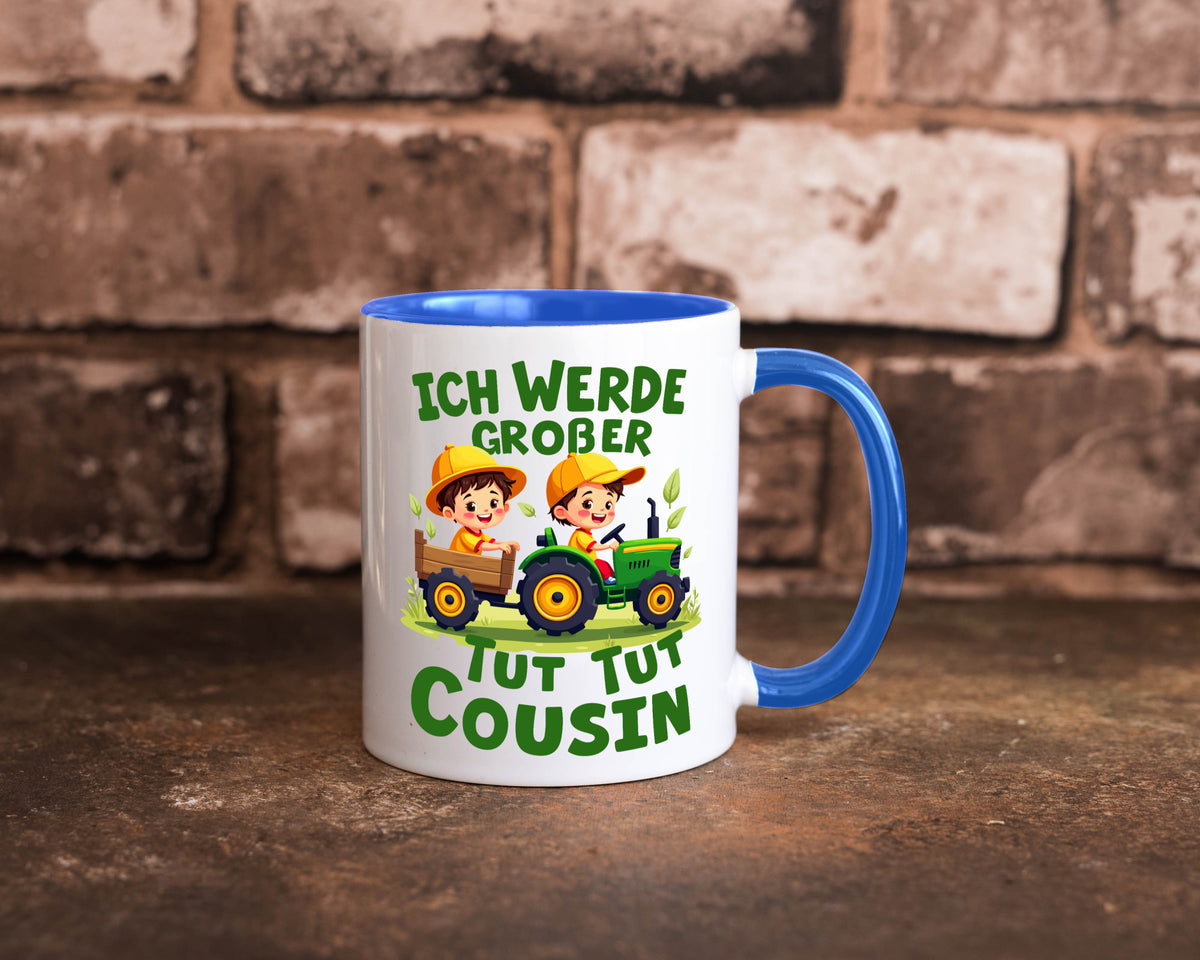 Ich werde Großer Cousin | Familie Bauer lustiger Spruch Geschenk Geschenkidee Tasse