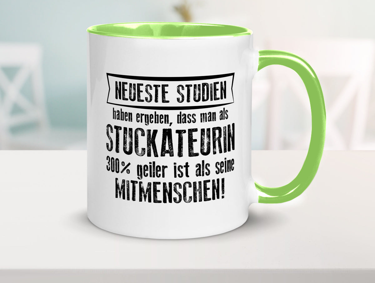 Neuste Studien: Stuckateurin | Innenausbau Geschenkidee Humor Tasse