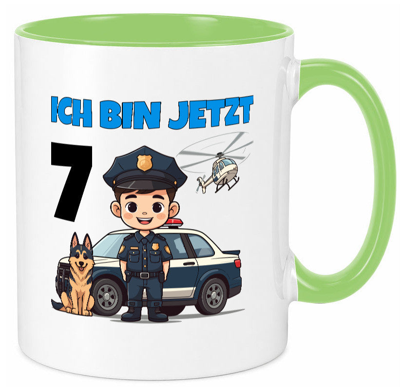 7. Geburtstag | 7 Jahre Polizei Kind Polizeiauto Humor Geschenkidee Tasse