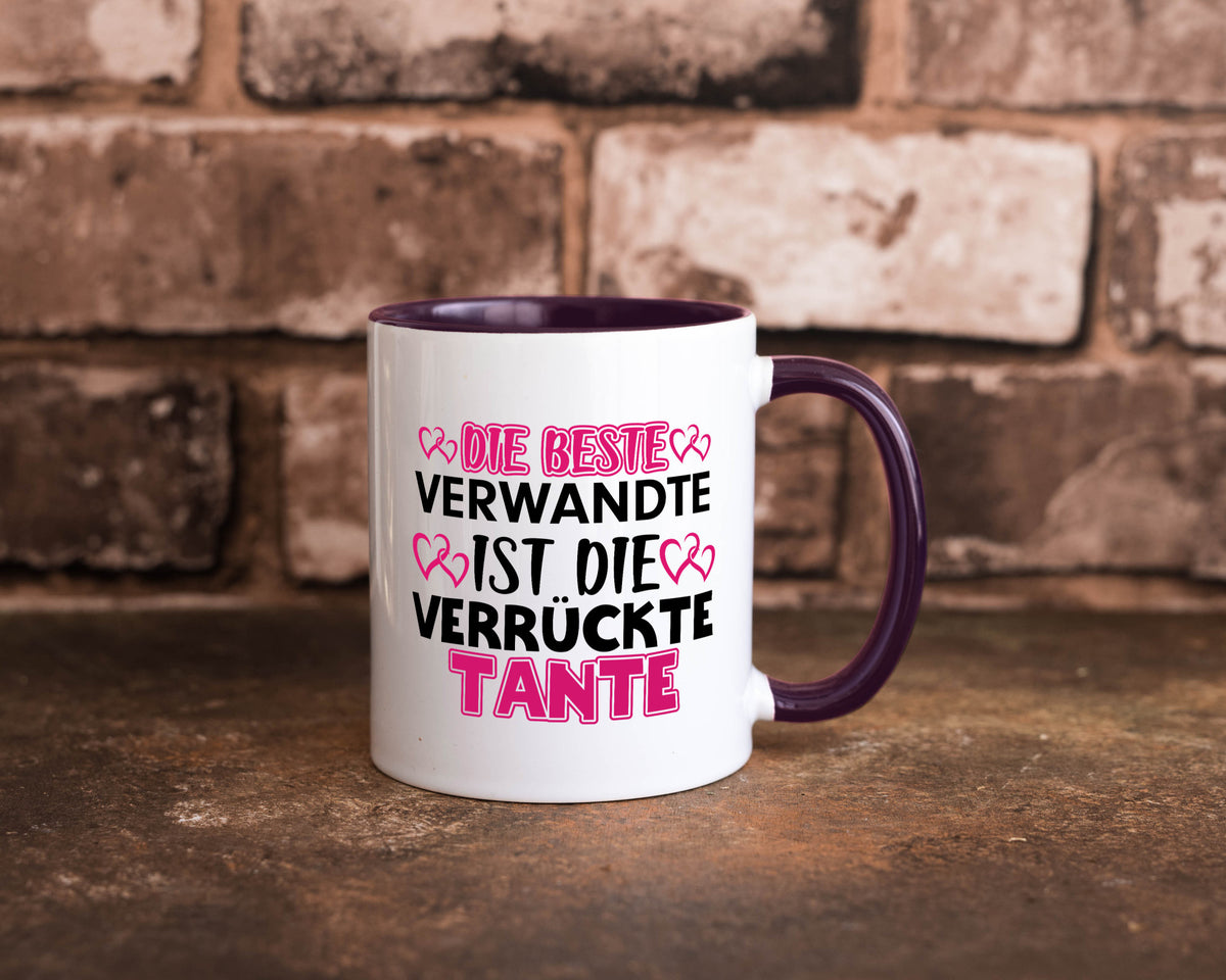 Verrückte Tante | Spruch Patentante Verwandtschaft lustiger Geschenk Humor Tasse