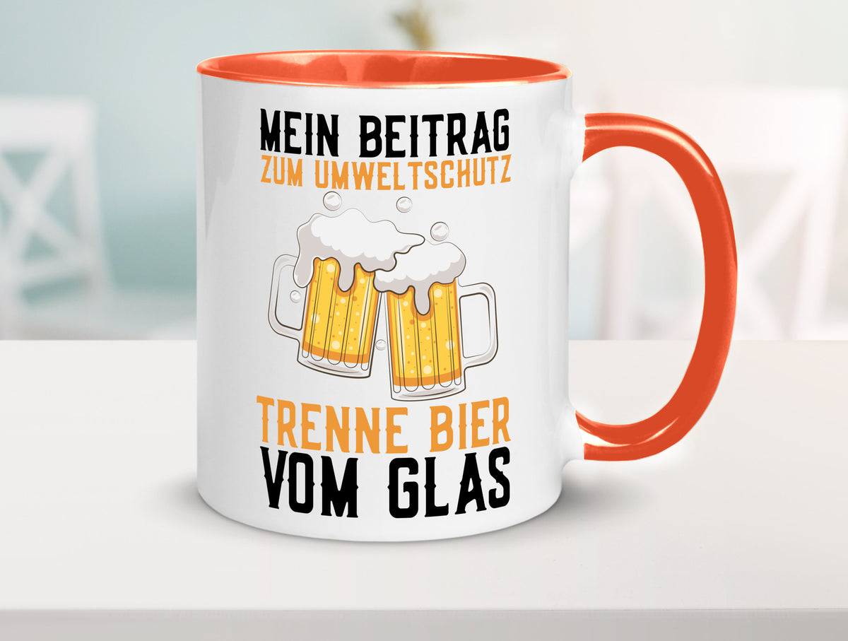 Beitrag zum Umweltschutz | Biertrinker Party Pils lustiger Spruch Geschenk Tasse