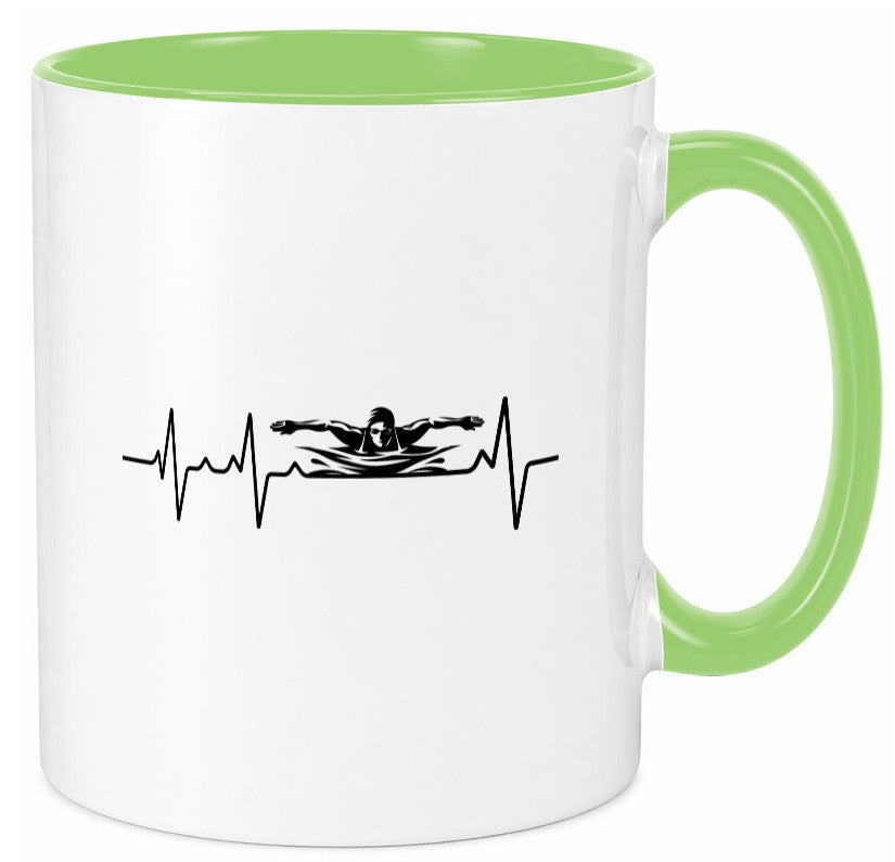 Schwimmer Herzschlag | Schwimmen Wasser Sport lustig Humor Geschenkidee Tasse