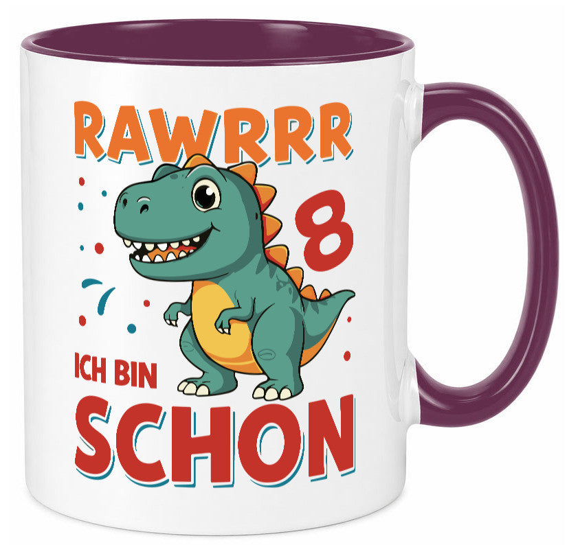 8. Geburtstag | 8 Jahre Raw ich bin schon T-Rex Geschenk Geschenkidee lustiger