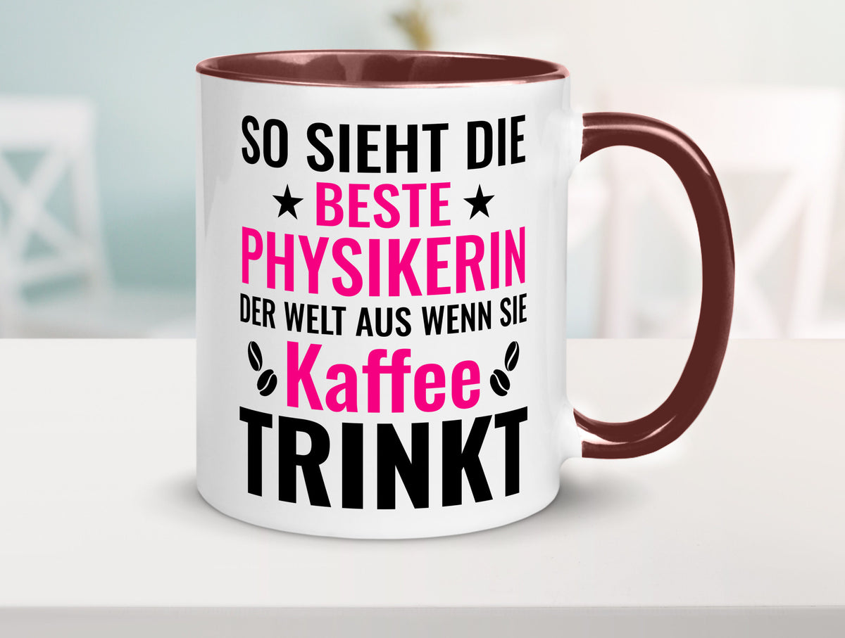 Kaffee trinkt: Physikerin | Physik Geschenk Humor Geschenkidee lustiger Spruch Tasse