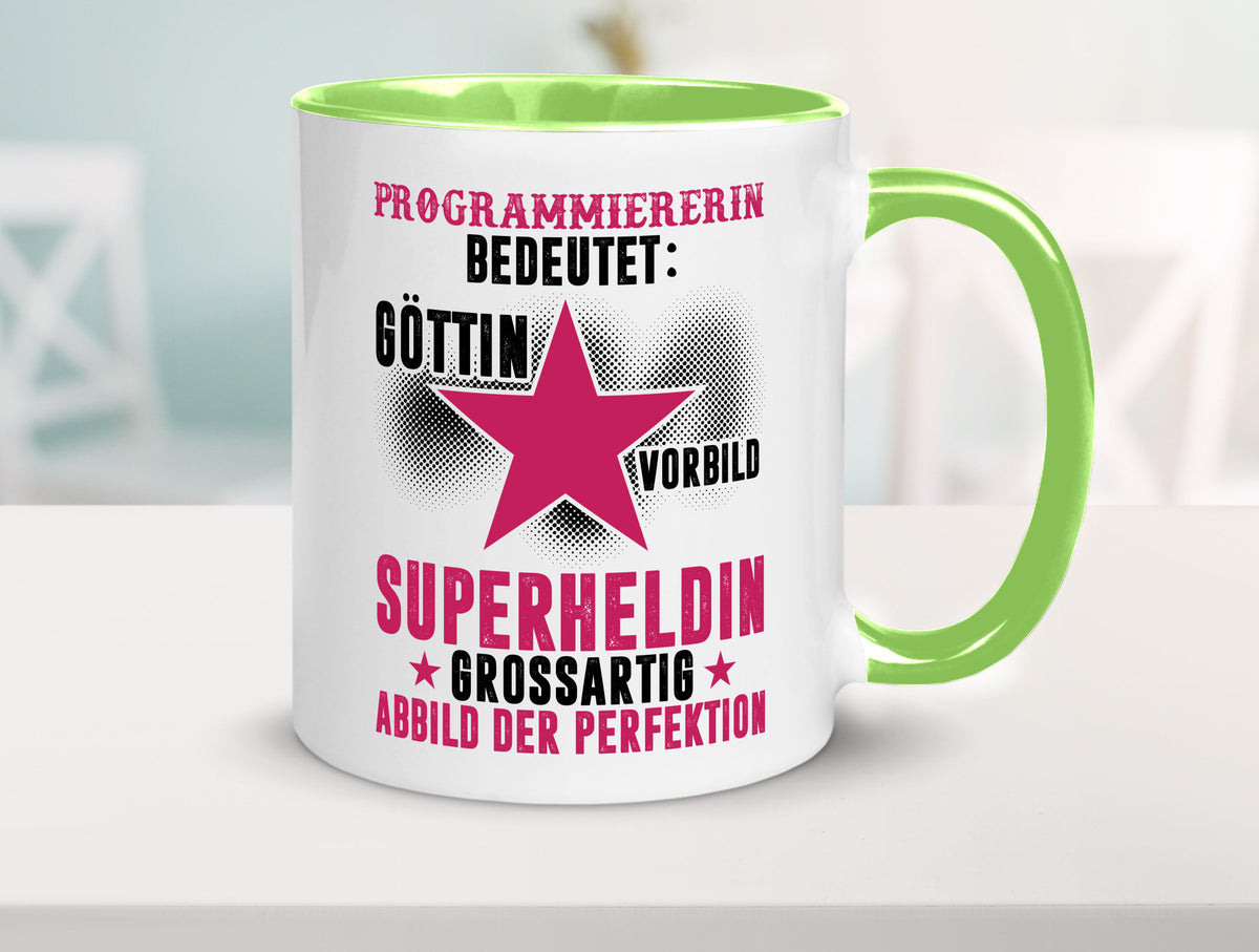 Bedeutung von Programmiererin | Software Entwickler lustiger Spruch Geschenk Tasse