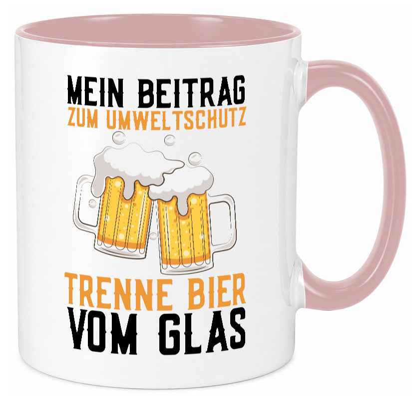 Beitrag zum Umweltschutz | Biertrinker Party Pils lustiger Spruch Geschenk Tasse