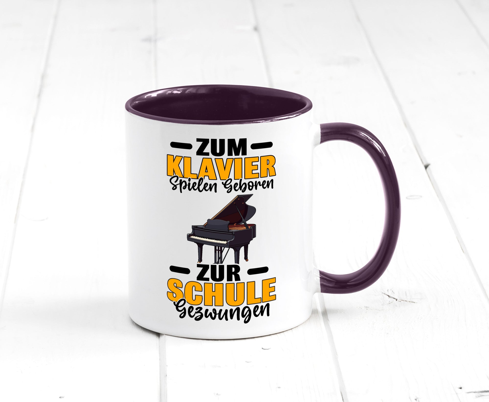Zum Klavier spielen geboren zur Schule gezwungen v2 lustiger Spruch Geschenk