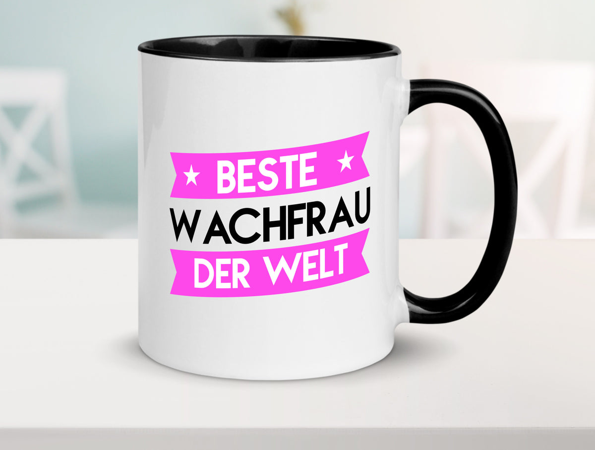 Beste Wachfrau | Wachpersonal Nachtwächter Humor Geschenkidee Tasse