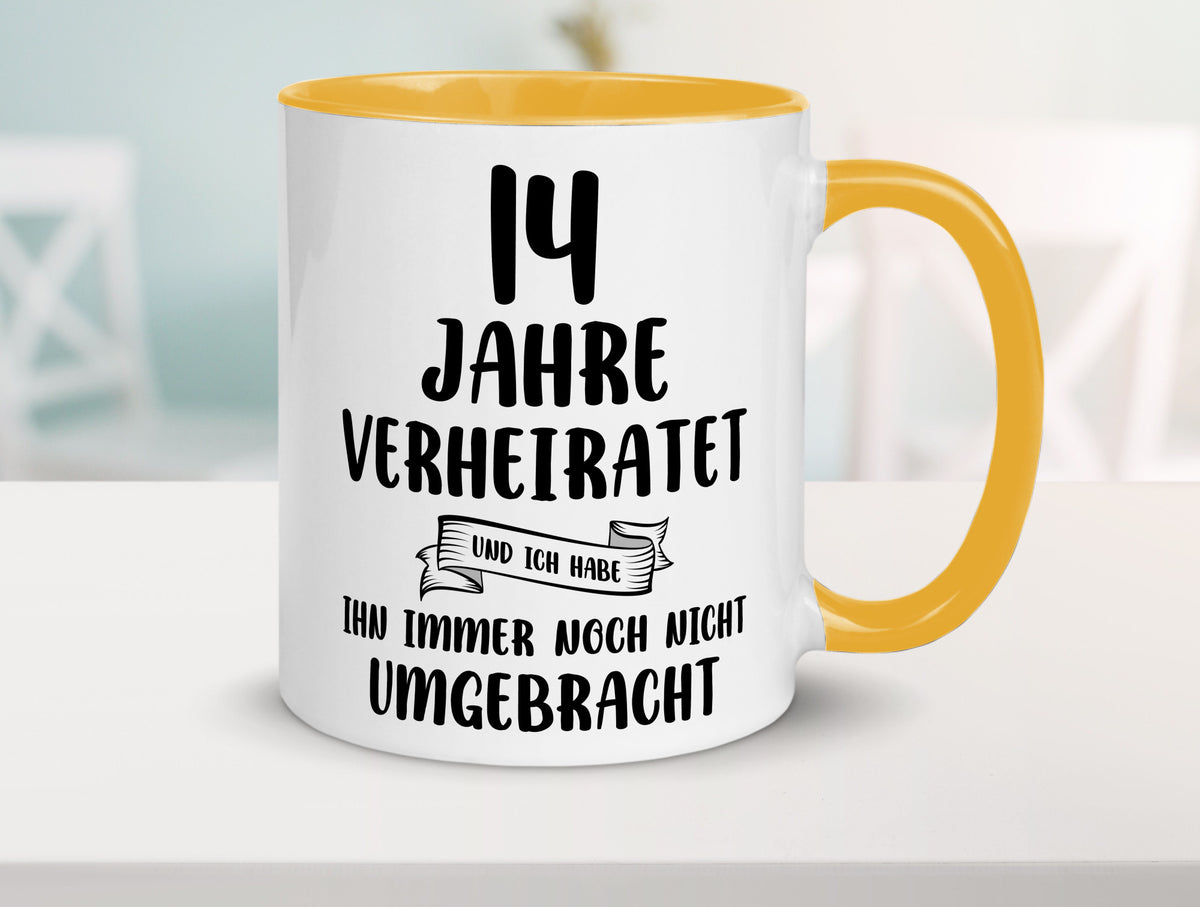 14 Jahre Verheiratet, immer noch am Leben! lustig Humor Geschenkidee Geschenk Tasse