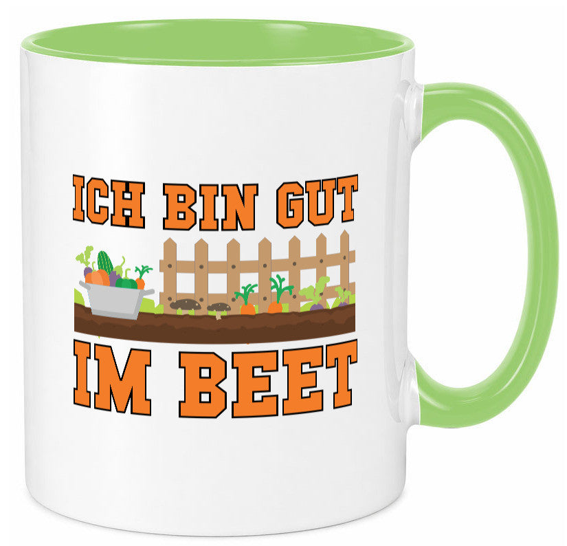 Gut im Beet | Gärtnern Pflanzen Zaun Gemüse Geschenk Humor Geschenkidee Tasse