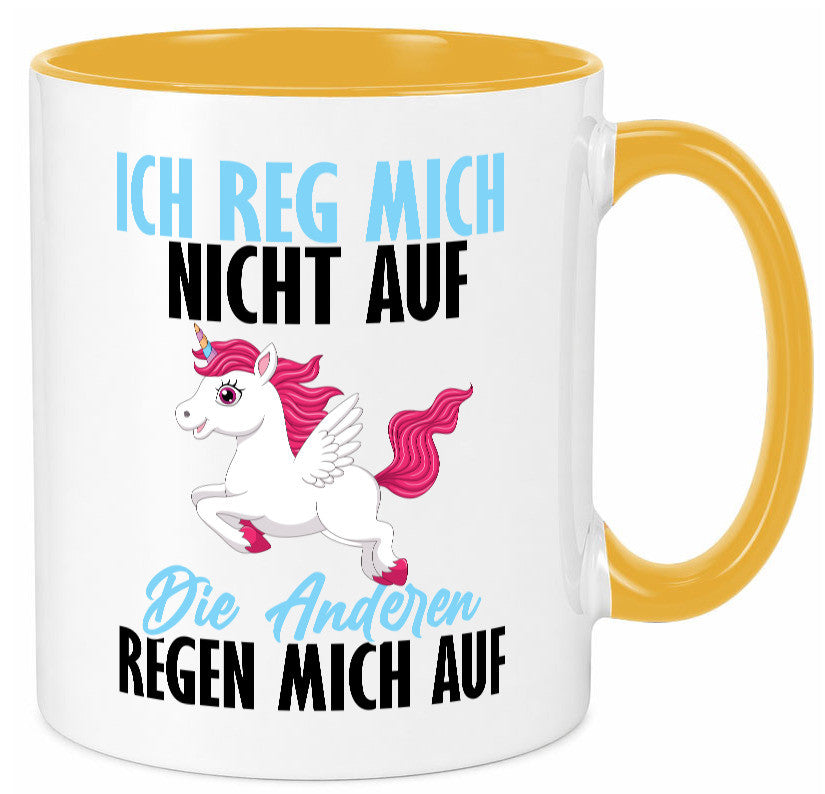 Ich reg mich nicht auf lustiger Spruch Geschenk Humor Geschenkidee Tasse