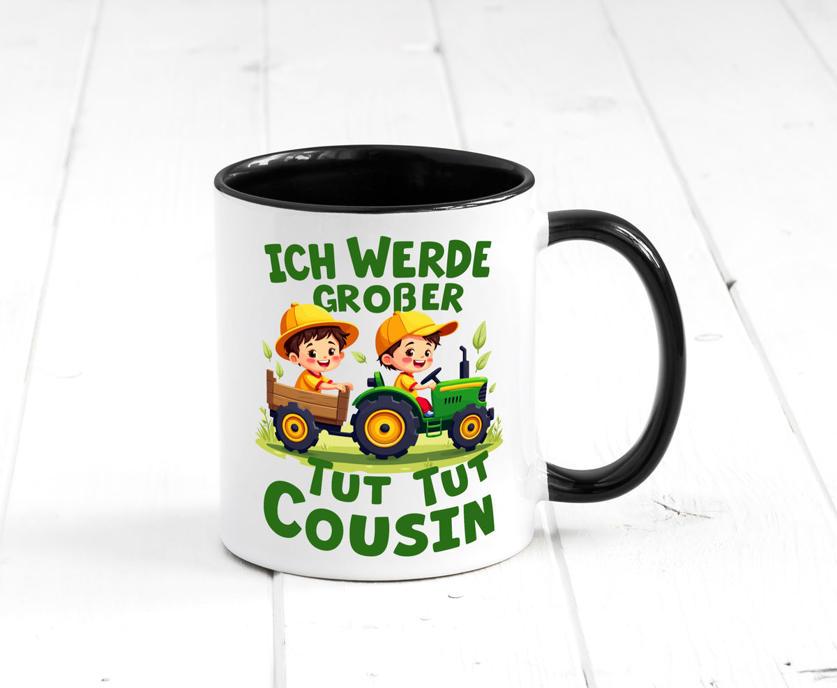Ich werde Großer Cousin | Familie Bauer lustiger Spruch Geschenk Geschenkidee Tasse