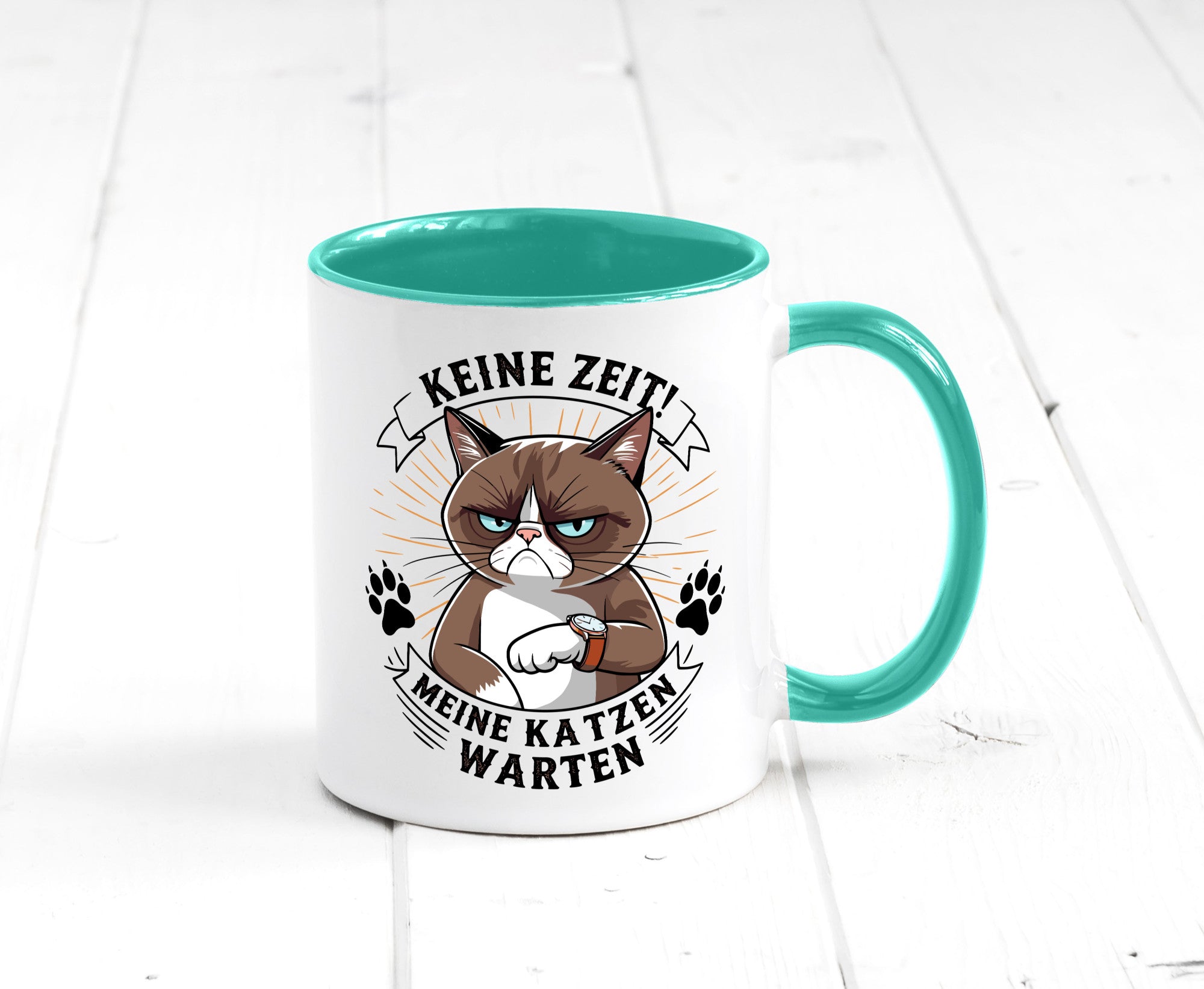 Keine Zeit meine Katzen Warten | Schwarze Katze Geschenkidee Tierliebhaber