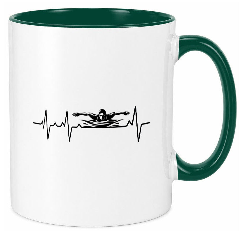 Schwimmer Herzschlag | Schwimmen Wasser Sport lustig Humor Geschenkidee Tasse