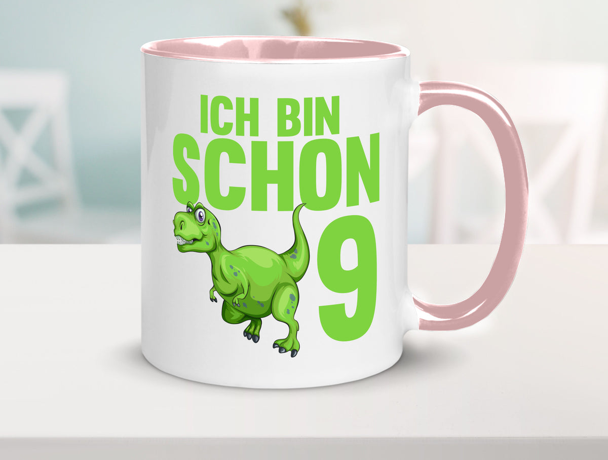 9. Geburtstag | 9 Jahre Dino Dinosaurier Geschenkidee Humor Tasse