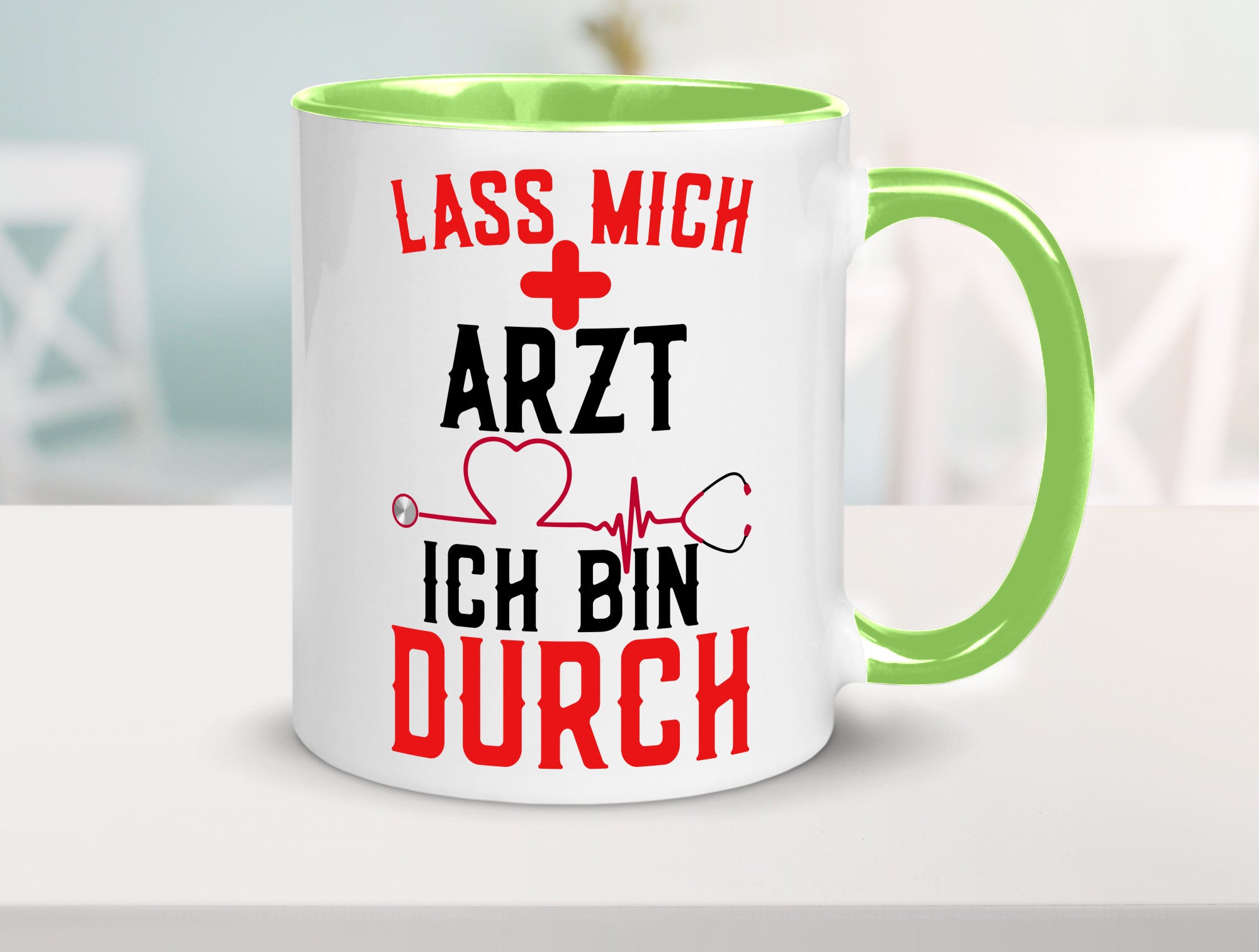 Arzt | Lass mich durch Herz Doktor Krankenhaus Puls Humor Geschenkidee Tasse