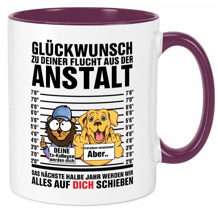 Glückwunsch zu deiner Flucht | Abschiedgeschenk v3 Geschenk Humor Geschenkidee
