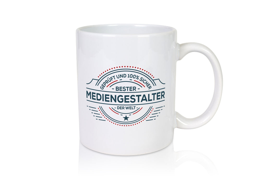 Geprüft und sicher: Mediengestalter | Medien Geschenk Humor Geschenkidee