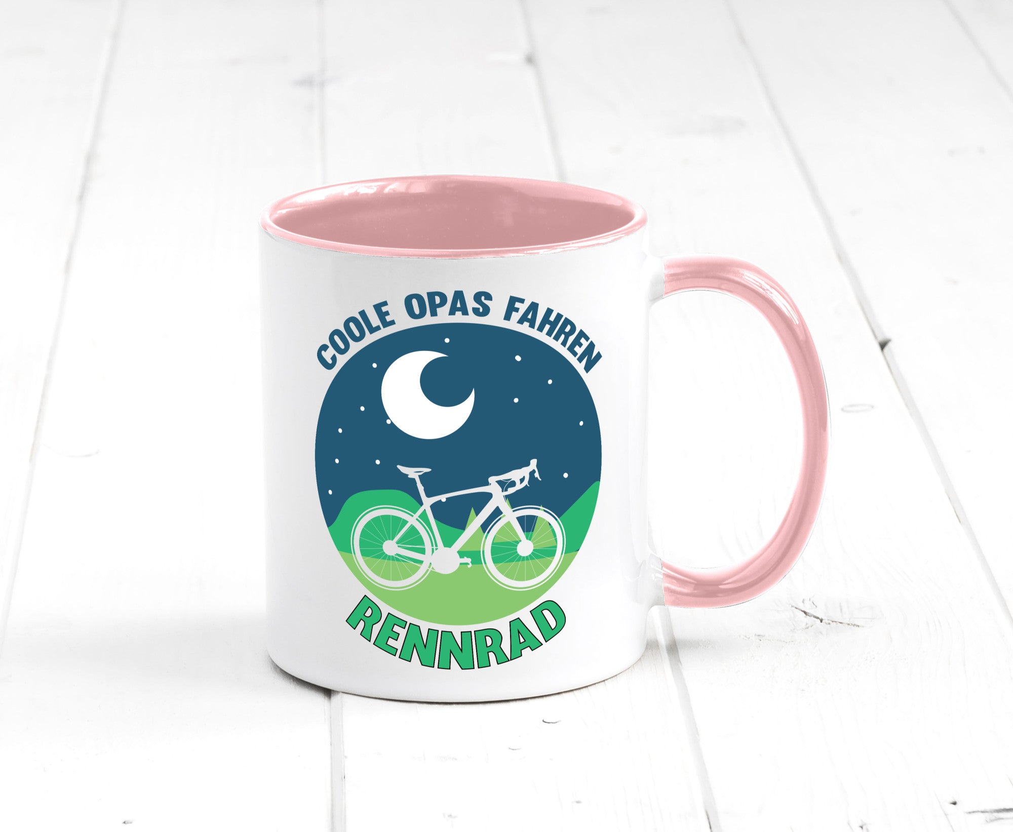 Coole Opas fahren Rennrad | Mond Landschaft Geschenk Familie Geschenkidee