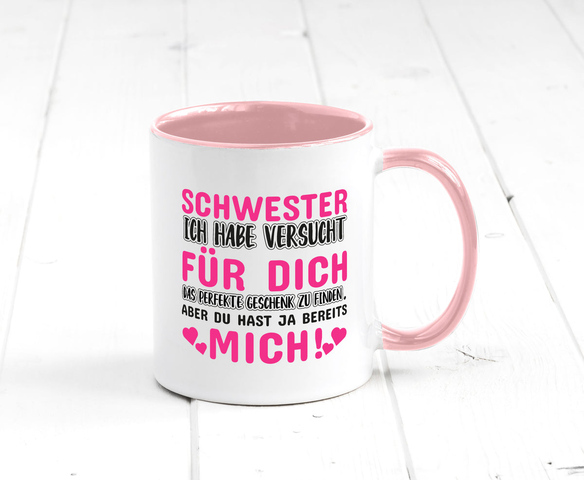 Schwester Tasse | lustiger Spruch Geschwisterliebe v2 Humor Geschenkidee