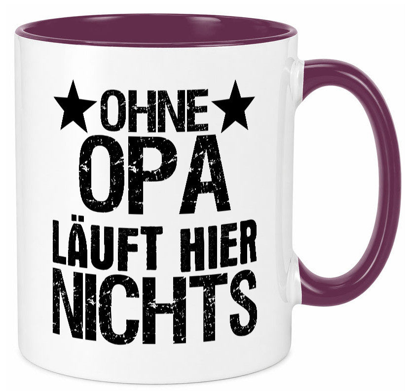 Ohne Opa läuft hier nichts | Sterne Geschenkidee Familie Humor Tasse