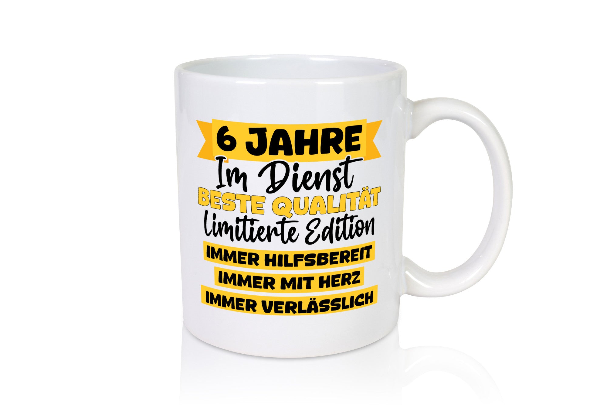 6 Jahre im Dienst | Jubiläum Arbeit v8 Geschenkidee Kollegen Büro Humor Tasse