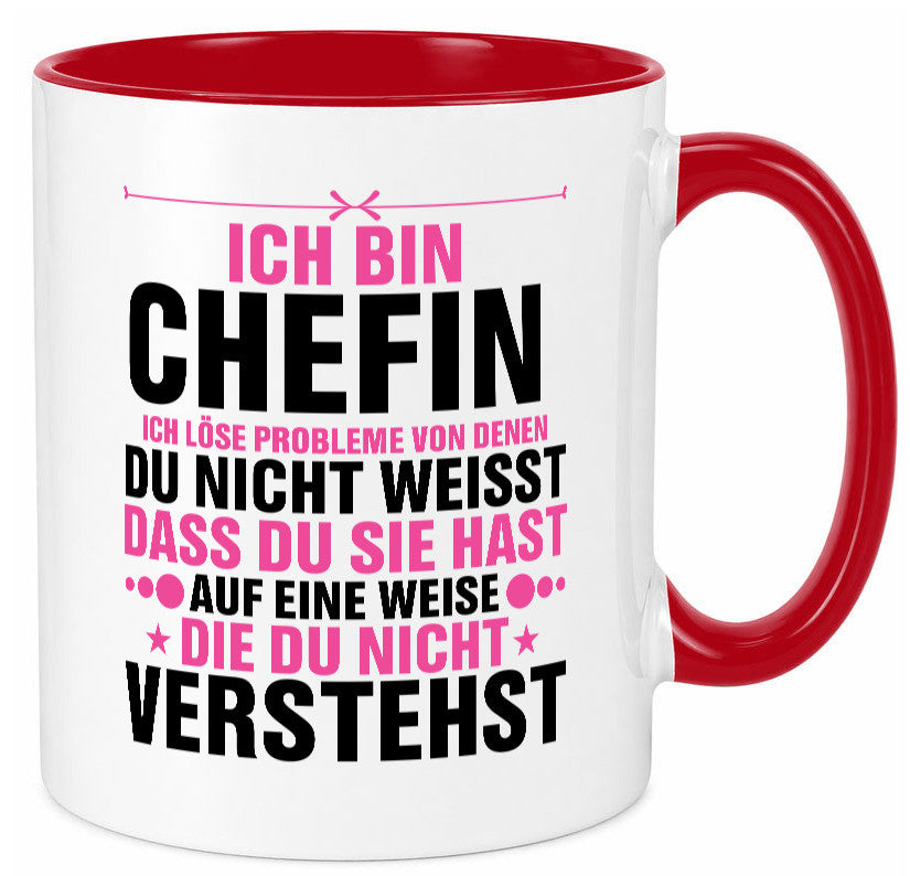 Löse Probleme: Chefin | Führungskraft Vorgesetzte lustiger Spruch Geschenk Tasse