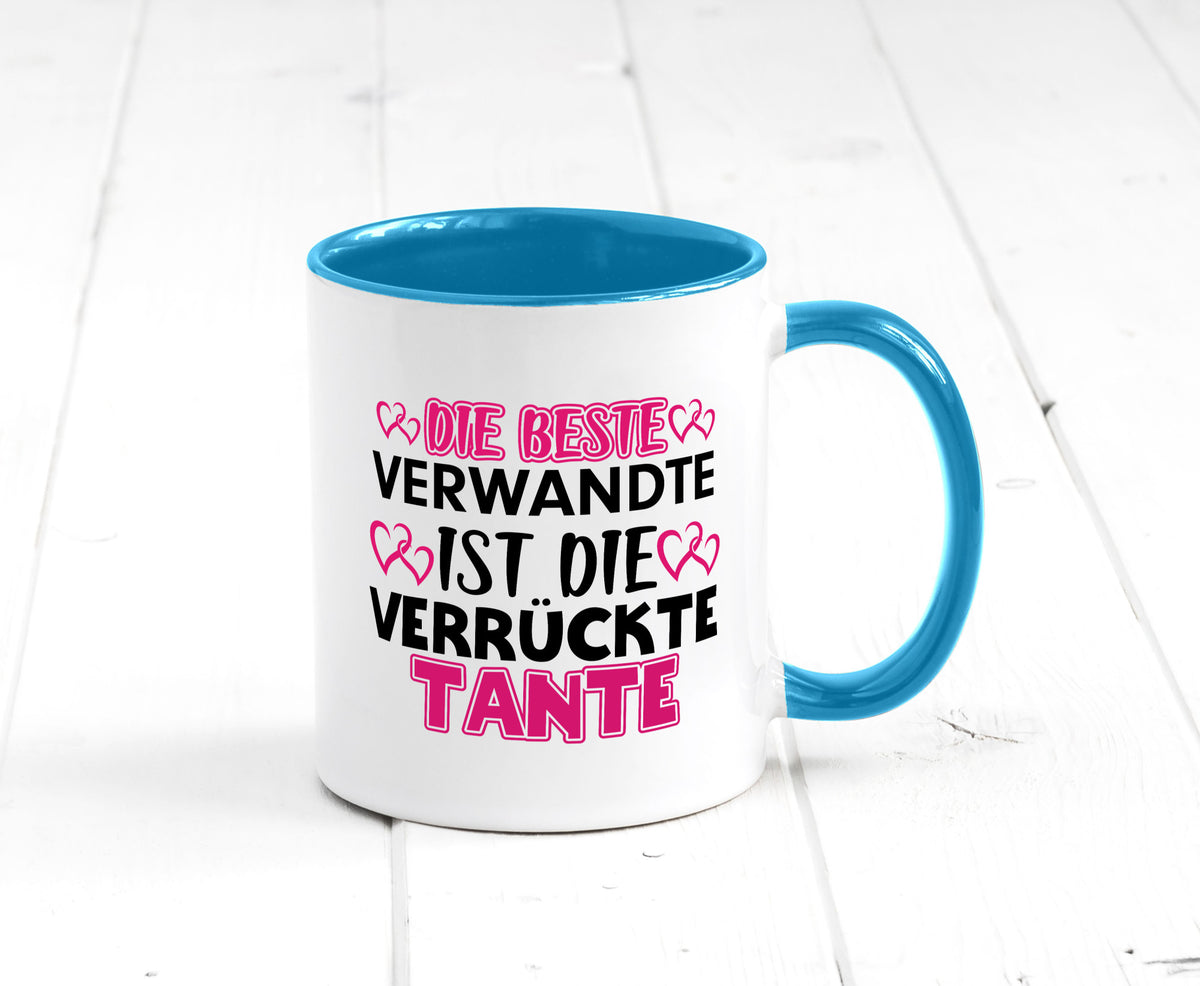 Verrückte Tante | Spruch Patentante Verwandtschaft lustiger Geschenk Humor Tasse