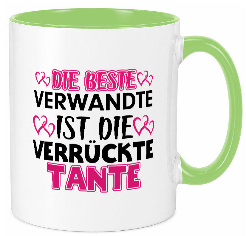 Verrückte Tante | Spruch Patentante Verwandtschaft lustiger Geschenk Humor Tasse