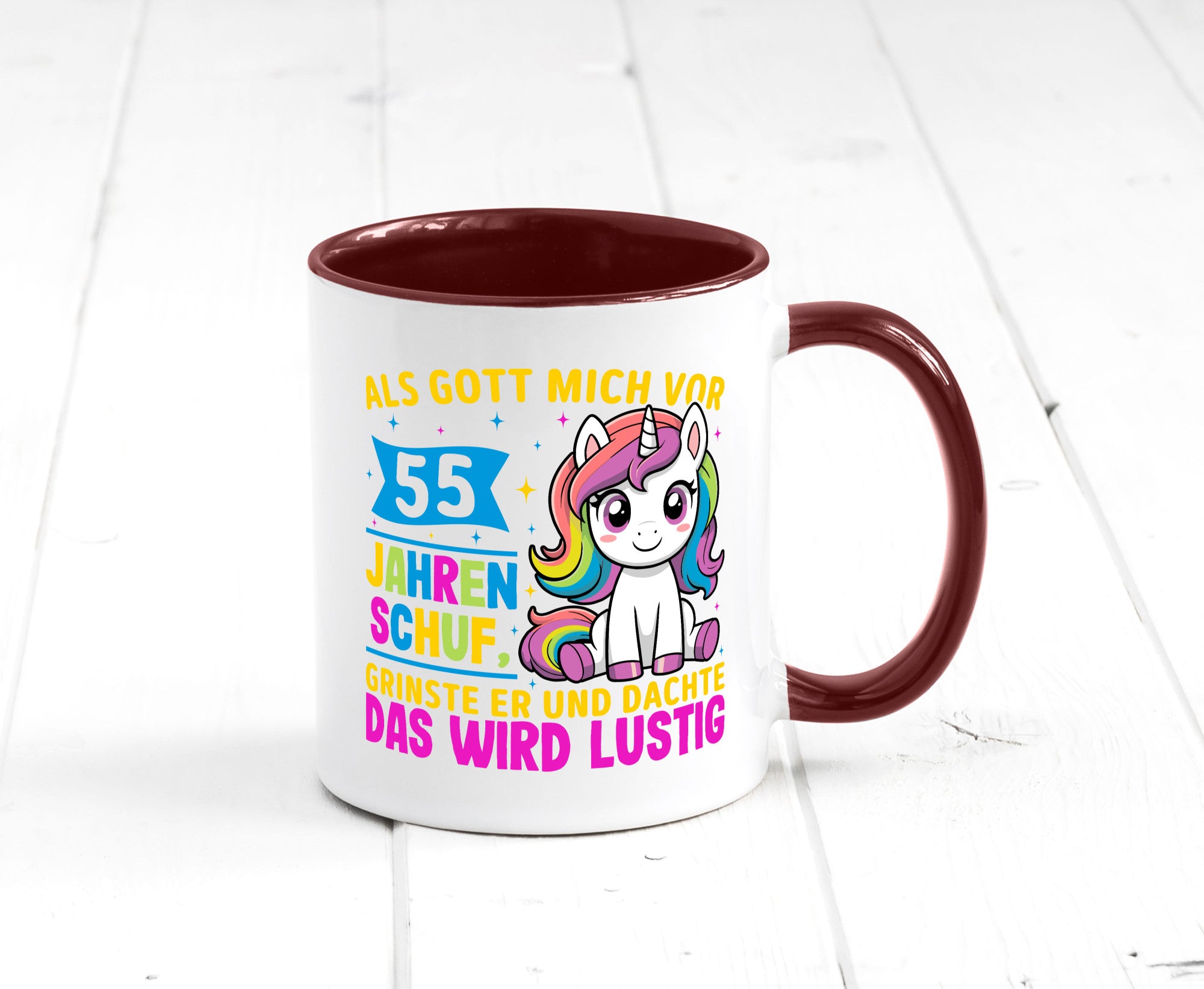 55. Geburtstag | Als Gott mich schuf 40 Jahre v2 lustiger Spruch Geschenk