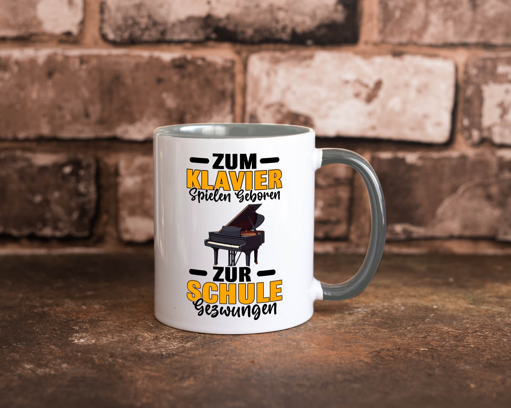 Zum Klavier spielen geboren zur Schule gezwungen v2 lustiger Spruch Geschenk