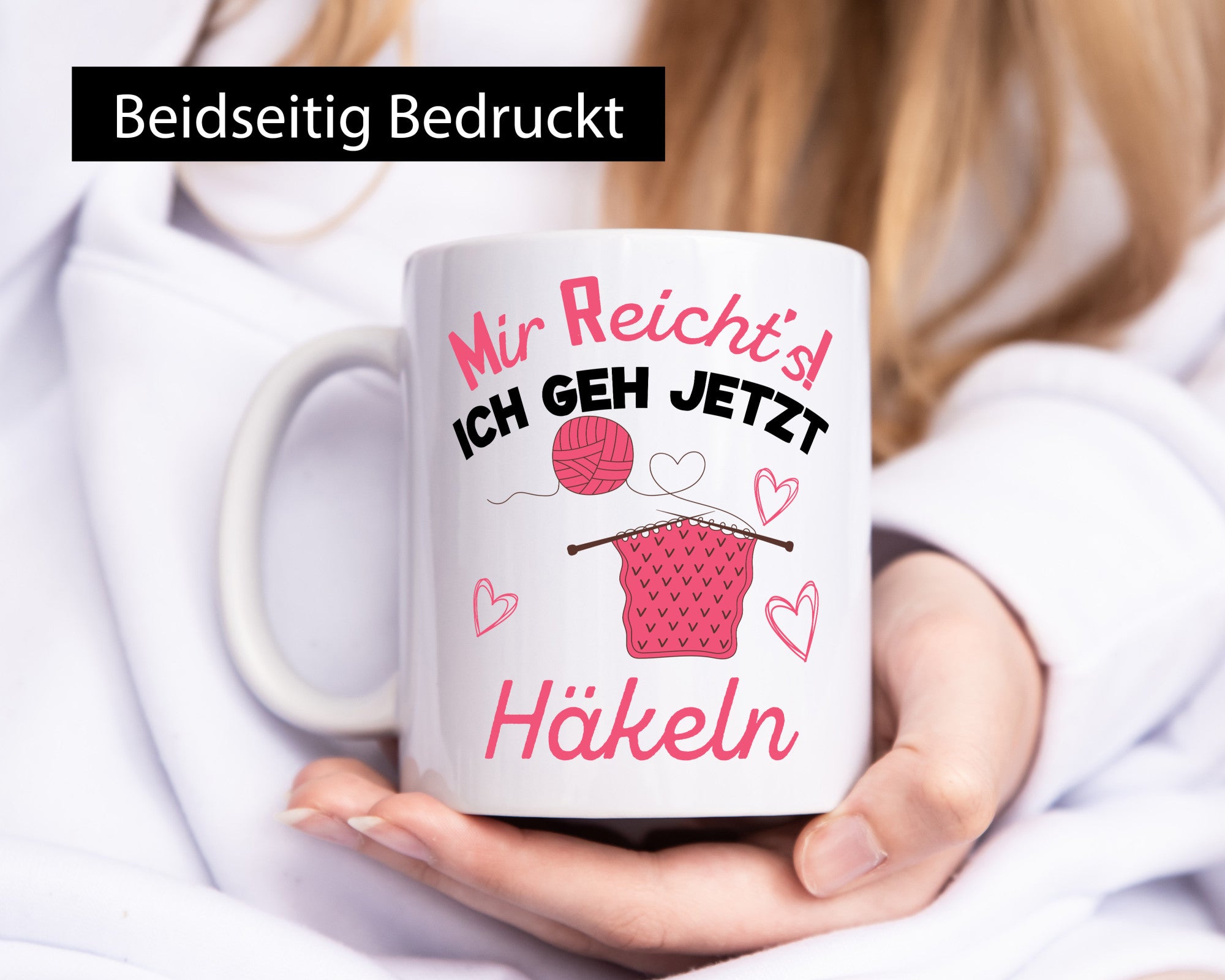 Mir reicht ich geh jetzt Häkeln | Wolle lustig Humor Geschenkidee Geschenk Tasse